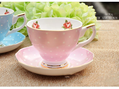 Bone China British Afternoon Tea Set Coffee Cups And Saucers