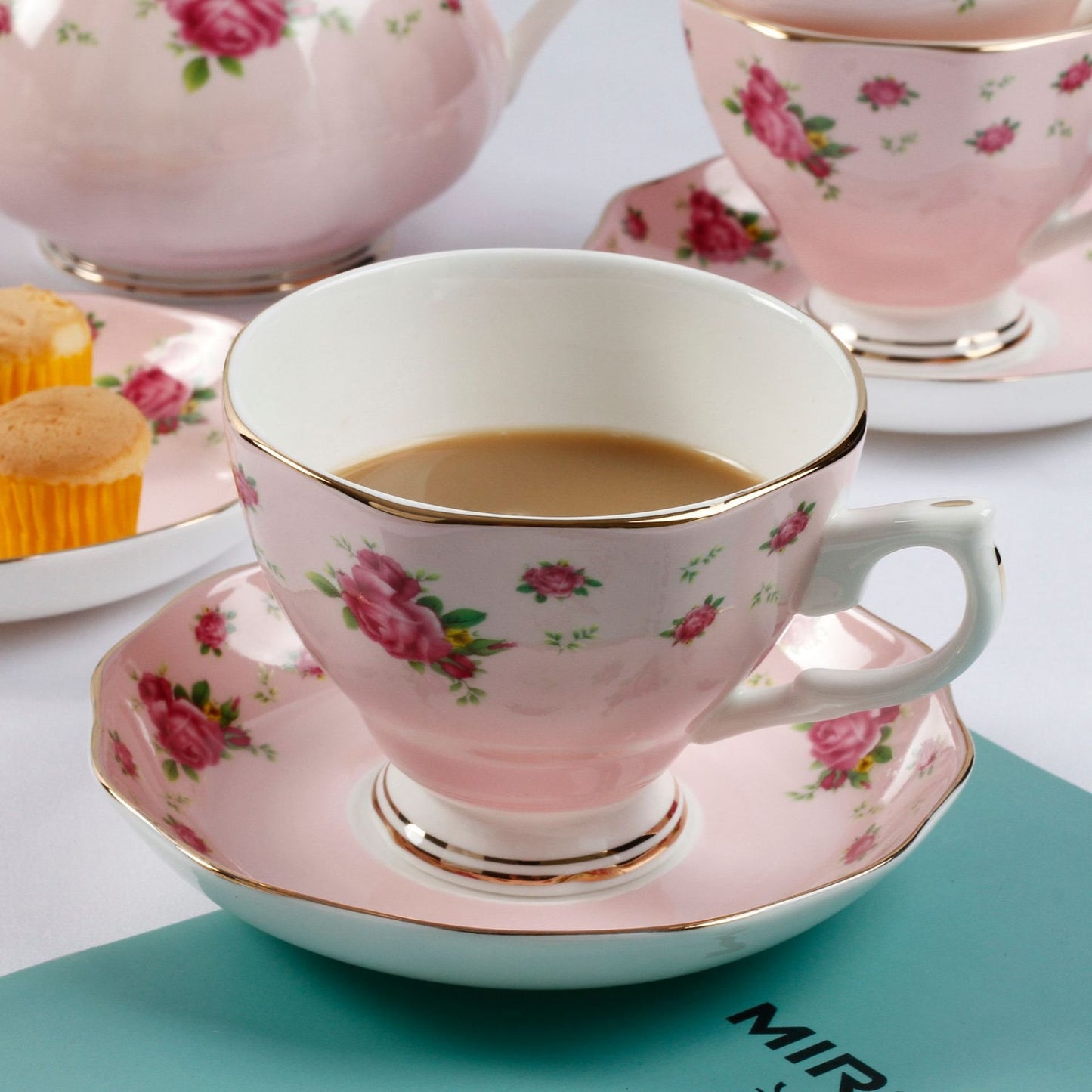 Bone China British Afternoon Tea Set Coffee Cups And Saucers