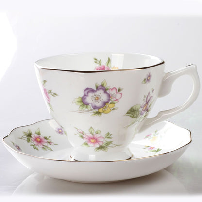 Bone China British Afternoon Tea Set Coffee Cups And Saucers